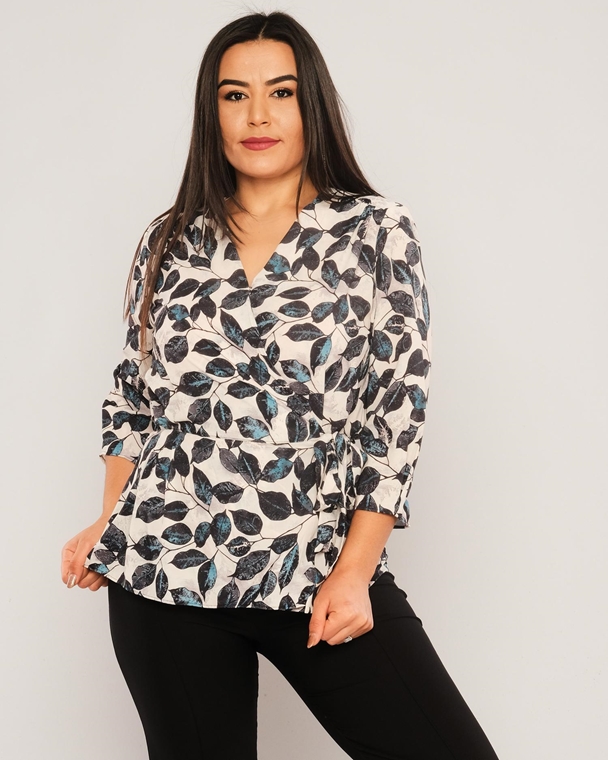 Zanzi Long Sleeve V Neck Casual Blouse