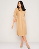 Explosion Knee Lenght Three Quarter Sleeve Casual Dresses Camel