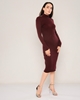 Yes Play Knee Lenght Long Sleeve Casual Dresses Purple