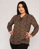 Sln Long Sleeve Normal Neck Casual Blouse Camel