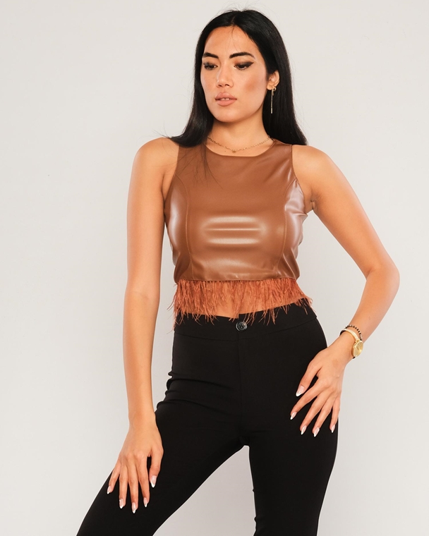 Lila Rose Sleevless Crew Neck Casual Blouses