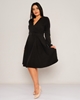 Biscuit Knee Lenght Long Sleeve Casual Dress