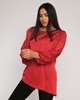 Lila Rose Long Sleeve Crew Neck Casual Blouses Red
