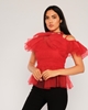 Lila Rose Short Sleeve Casual Blouses Red