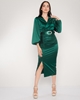 Lila Rose Knee Lenght Long Sleeve Casual Dresses أخضر