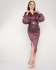 Lila Rose Knee Lenght Long Sleeve Casual Dresses Purple