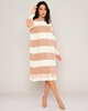 Pitiryko Maxi Long Sleeve Casual Dresses Pudra