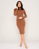 Yes Play Knee Lenght Long Sleeve Casual Dresses норка