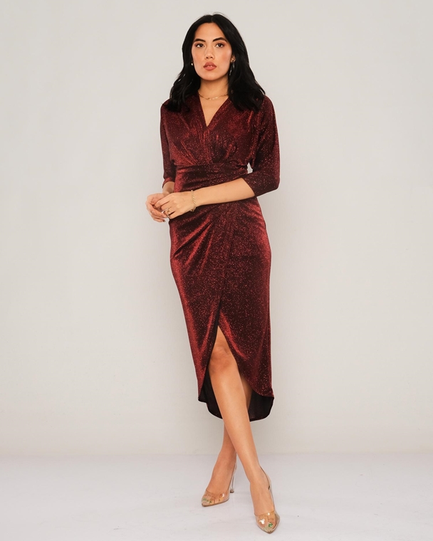 Explosion Asymmetrical Three Quarter Sleeve Night Wear Dresses