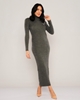 Pitiryko Maxi Long Sleeve Casual Casual Dresses füme