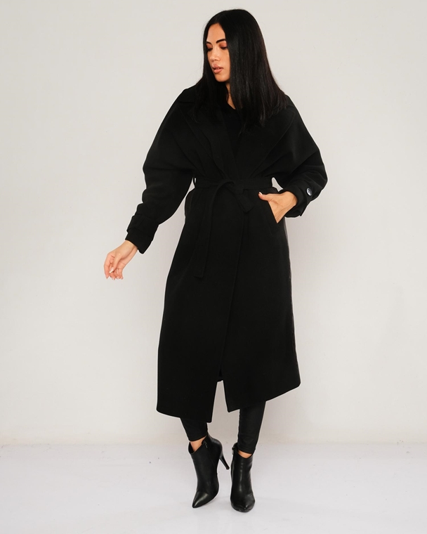 Olive Knee Lenght Casual Woman Coats
