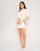 Pitiryko Mini Short Sleeve Casual Dresses Cream