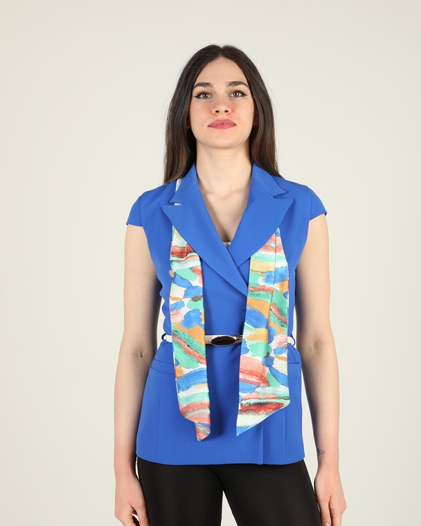 Selen Waistcoat Casual Jackets Black Red White Green Yellow Beige Lilac Fuchsia Ecru Sax Mint Pomegranate Flower Blue Light Light Mint