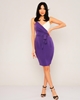Explosion Knee Lenght Casual Dresses Purple-Ecru