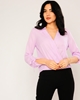 Explosion Long Sleeve V Neck Casual Blouses Lilac