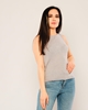 Yes Play Sleevless Crew Neck Casual Blouses Grey-Silver