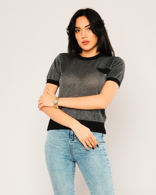 Yes Play Short Sleeve Crew Neck Casual Blouses