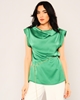 Lila Rose Sleevless Casual Blouses Green