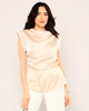 Lila Rose Sleevless Casual Blouses Beige