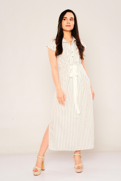 Explosion Maxi Short Sleeve Casual Dresses White Beige