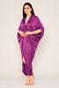 Lila Rose Asymmetrical Three Quarter Sleeve Casual Dresses Purple