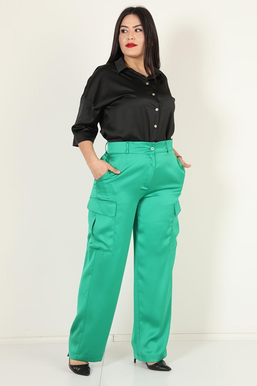 Tugce & Ece Yüksek Belli Günlük Giyim Pantolonlar