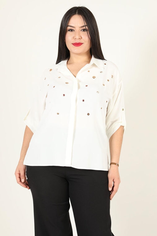 Pole & Pole Three Quarter Sleeve Normal Neck Casual Blouse