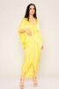 Lila Rose Asymmetrical Three Quarter Sleeve Casual Dresses Yellow