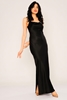 Green Country Maxi Sleevless Night Wear Dresses Black