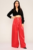 Lila Rose High Waist Casual Trousers أحمر
