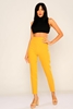 Selen High Waist Casual Trousers الأصفر