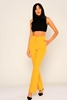 Selen High Waist Casual Trousers الأصفر