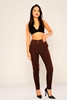 Selen High Waist Casual Trousers Brown