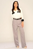 Zanzi High Waist Casual Trousers Gri