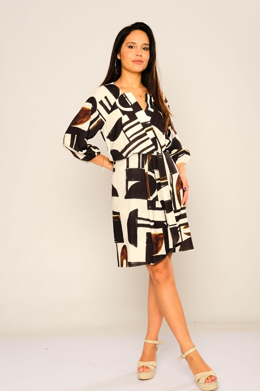 Explosion Knee Lenght Three Quarter Sleeve Casual Dresses