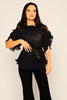 Lila Rose Short Sleeve Collarless Casual Blouses Navy