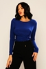 Explosion Long Sleeve Casual Blouses Sax