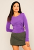 Explosion Long Sleeve Casual Blouses Purple