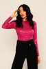 Explosion Long Sleeve Casual Blouses Fuchsia