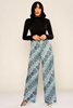 Explosion High Waist Casual Trousers لون فيروزي