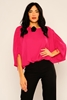 Explosion Three Quarter Sleeve Casual Blouses Macenta