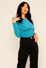 Explosion Long Sleeve Casual Blouses Turquoise