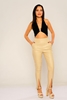 Selen High Waist Casual Trousers Beige