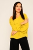 Explosion Long Sleeve Boat Neck Casual Blouses زيتون