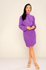 Explosion Knee Lenght Long Sleeve Casual Dresses Purple