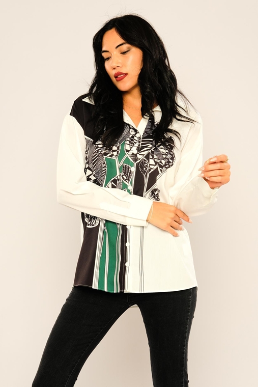 Green Country Long Sleeve Normal Neck Casual Blouses