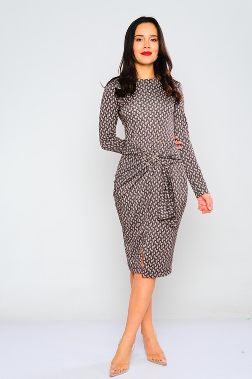 Green Country Knee Lenght Long Sleeve Casual Dresses