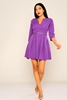 Explosion Mini Three Quarter Sleeve Casual Dresses Purple