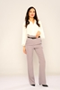 Zanzi High Waist Casual Trousers اللون الرمادي