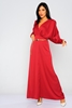 Lila Rose Maxi Long Sleeve Casual Dresses Kırmızı